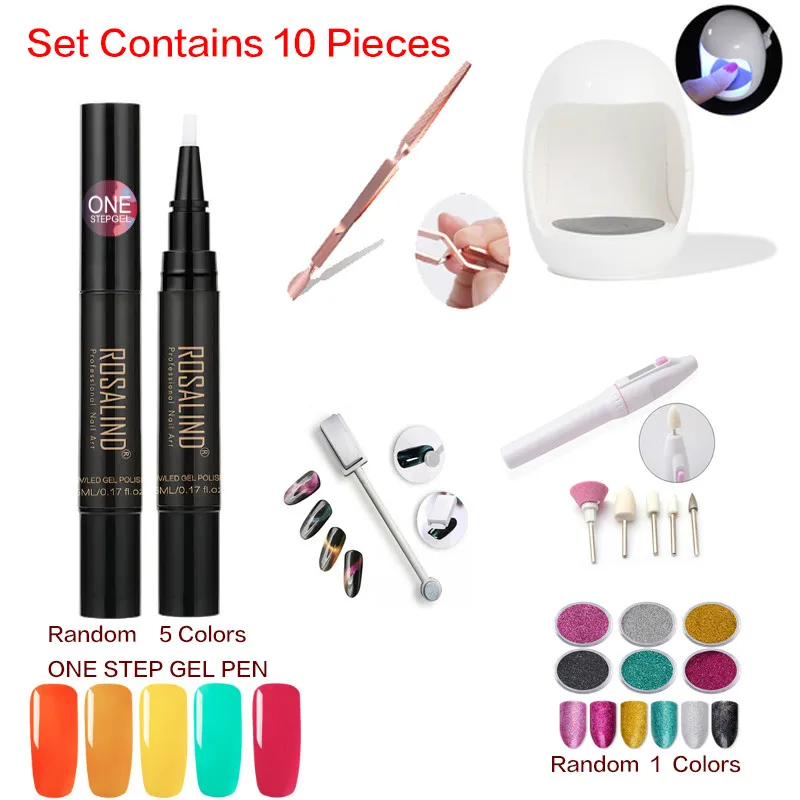 10pcs - Sets 3 в 1 гель лак для ногтей ручка блеск Один Шаг Гель-лак для нейл-арта гибрид 60 цветов легко использовать УФ Гель-лак для ногтей полигель набор - Цвет: 10pcs - Sets