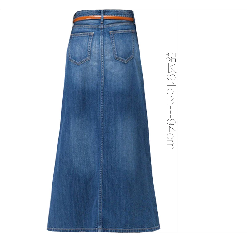 TIYIHAILEY Fashion Long Casual Denim Skirt Spring A-line Plus Size S-2XL Long Maxi Skirts for Women Jeans Skirts image 2