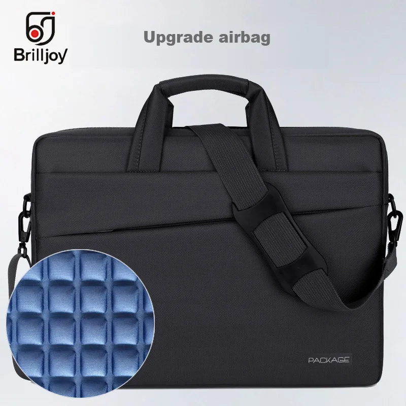 Black 17 inch Brilljoy водонепроницаемый портфель сумка для ноутбука 13 14 15 17 дюймов Компьютерная деловая дорожная Мужская и женская сумка-мессенджер для ноутбука - Цвет: Black 17 inch