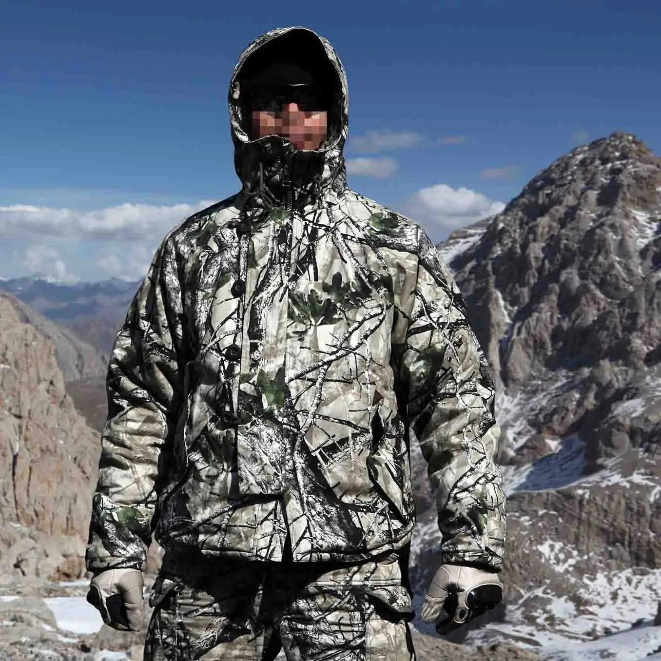 Новые тактические Bionic Камуфляж зима lighweight поле пальто с подкладкой Camo Мужские