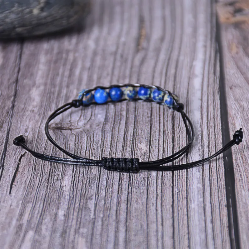 Уникальный кожаный браслет King Stone Bead оптовая продажа плетеный ручной работы в
