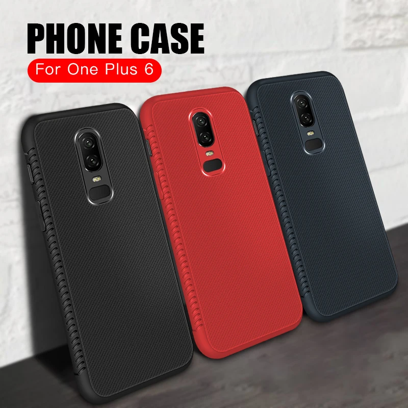 GKK Original Carbon Fiber Case for Oneplus 6 Business Soft TPU Reinforce Back Cover Luxury Coque Fundas |