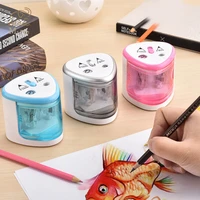 electric pencil sharpener use battery with two holes sharpener for 6 12mm pencils school stationery painting art supplies 3color
