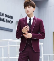new mens blazers jacket short coat business casual one button korean style slim fit handsome jackets c32