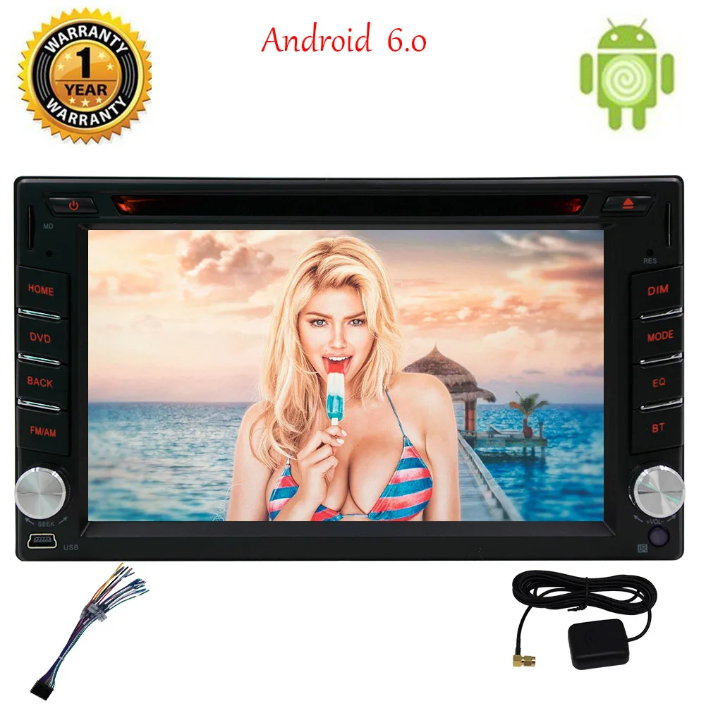 6 2 &quotДвойной Din Android автомобильное радио в приборной панели Bluetooth CD DVD плеер HD