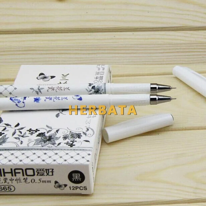 Высококачественная гелевая ручка черного и синего цвета 0 5 мм офисные школьные