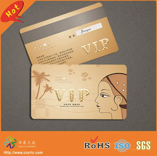 both side printing with girl logo plastic pvc membership vip card