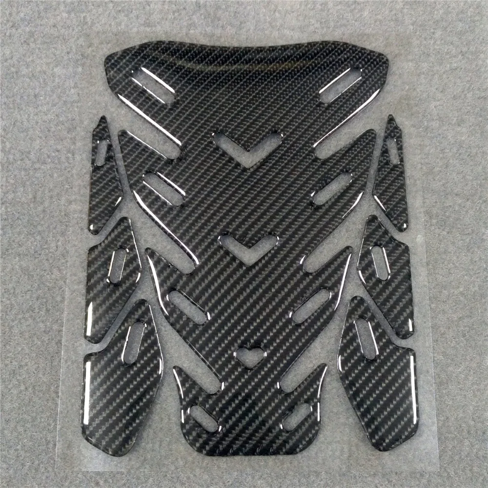 3D Светоотражающие для топливный бак мотоцикла Pad Универсальный черный Fishbone углеродного волокна протектор Стикеры