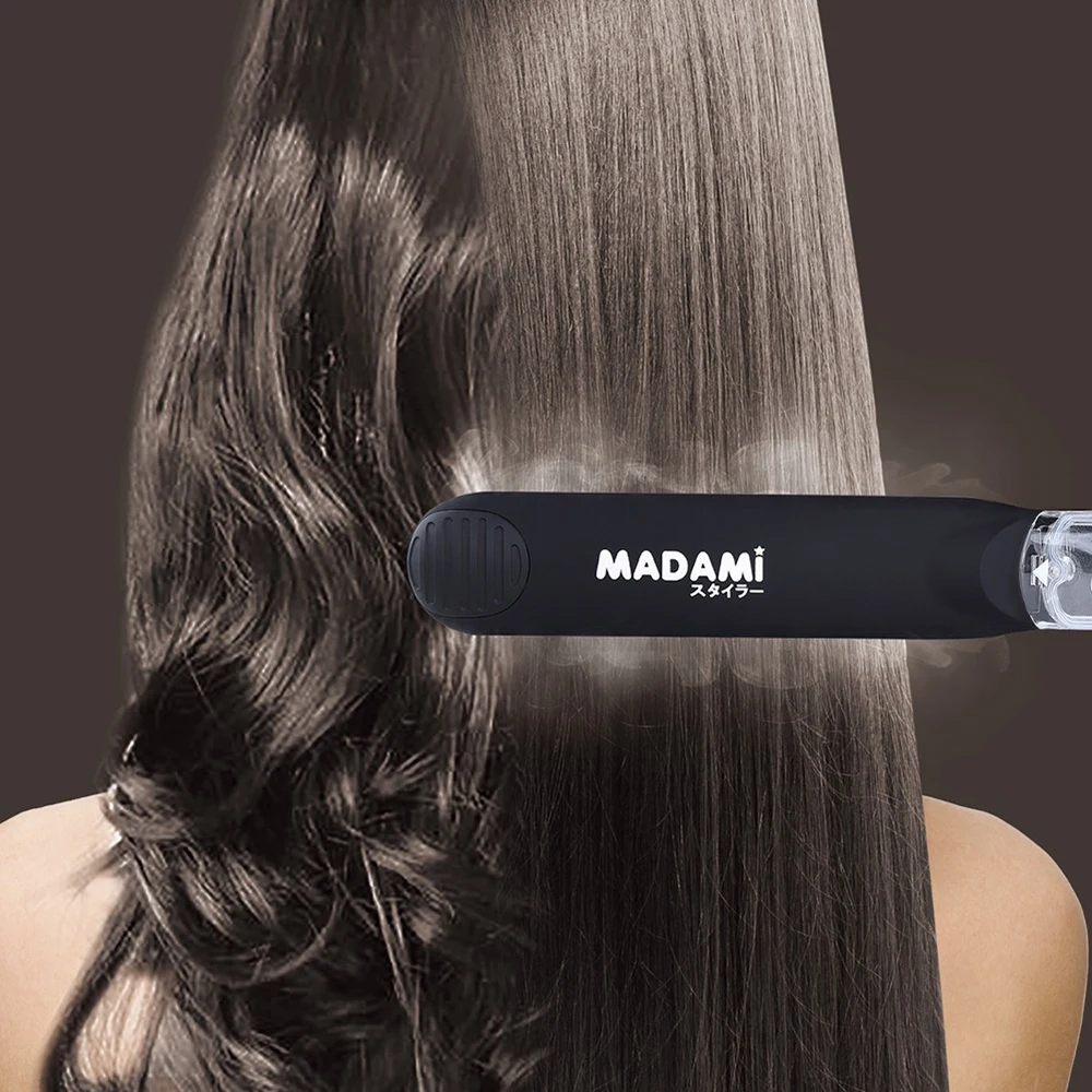 MADAMI Профессиональный 450F CHAPINHA de Cer mica Alisador Cabelo Vapor &quotde De Argan Chapinha Com o Leo Lindo Embalagem|alisador