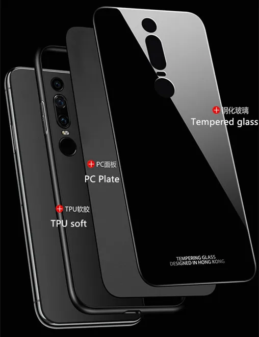 Стеклянный чехол для Huawei Mate RS роскошная силиконовая рамка + стеклянная задняя