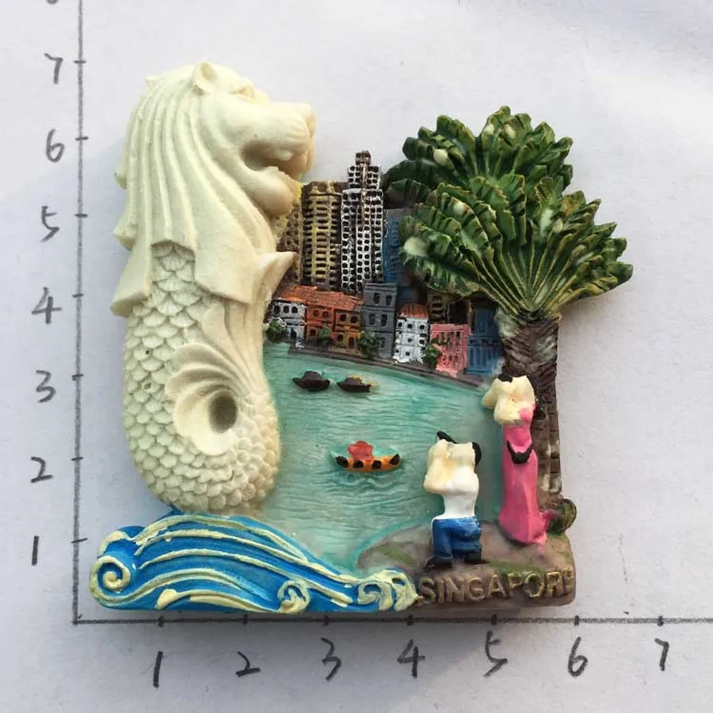 

Туристический сувенир Сингапур Merlion Park Sentosa Marina Bay магнит на холодильник 3D Ручная работа магнитная наклейка на холодильник домашний декор