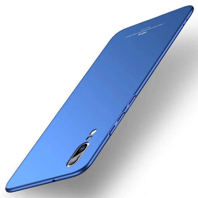 Blue Чехол для huawei P20 MSVII Жесткий ПК легкий матовый чехол ультра тонкий матовый чехол для huawei P20 Pro Lite чехол для телефона - Цвет: Blue