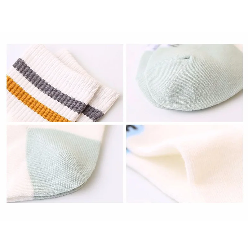 Women Short Socks Winter Cotton Cute Candy Colors Striped Cartoon Ladies Sock 2018 N | Женская одежда