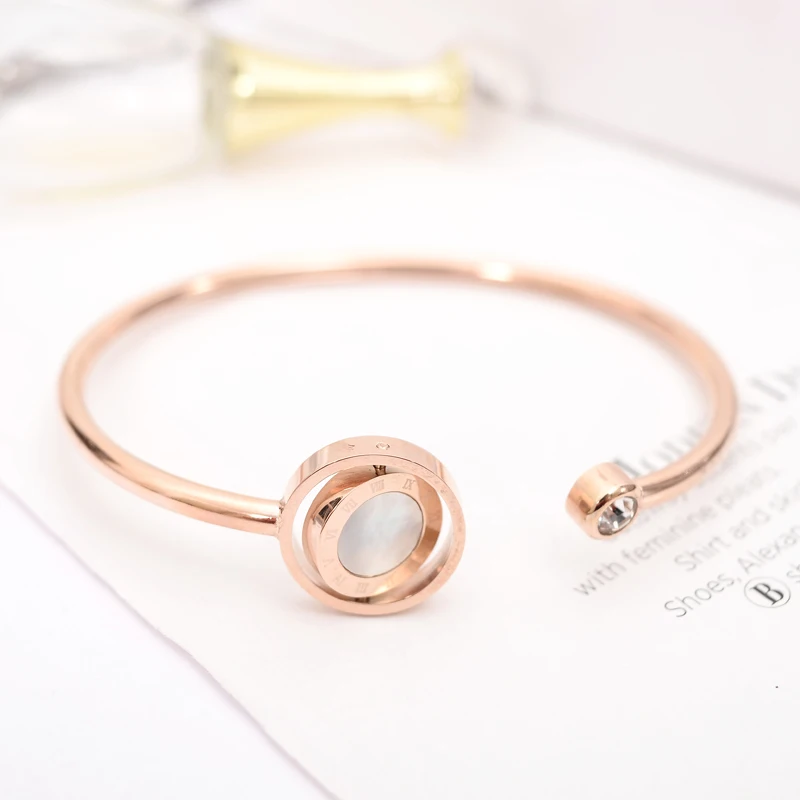 YUN RUO модные ювелирные изделия цвета розового золота натуральная ракушка браслет