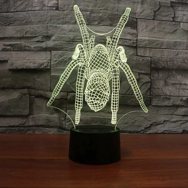 Spider Modeling Led 3d Lamp Reative Gift Christmas Children's Toys Usb Small Table Lamps 7 Color Change Desk | Лампы и освещение