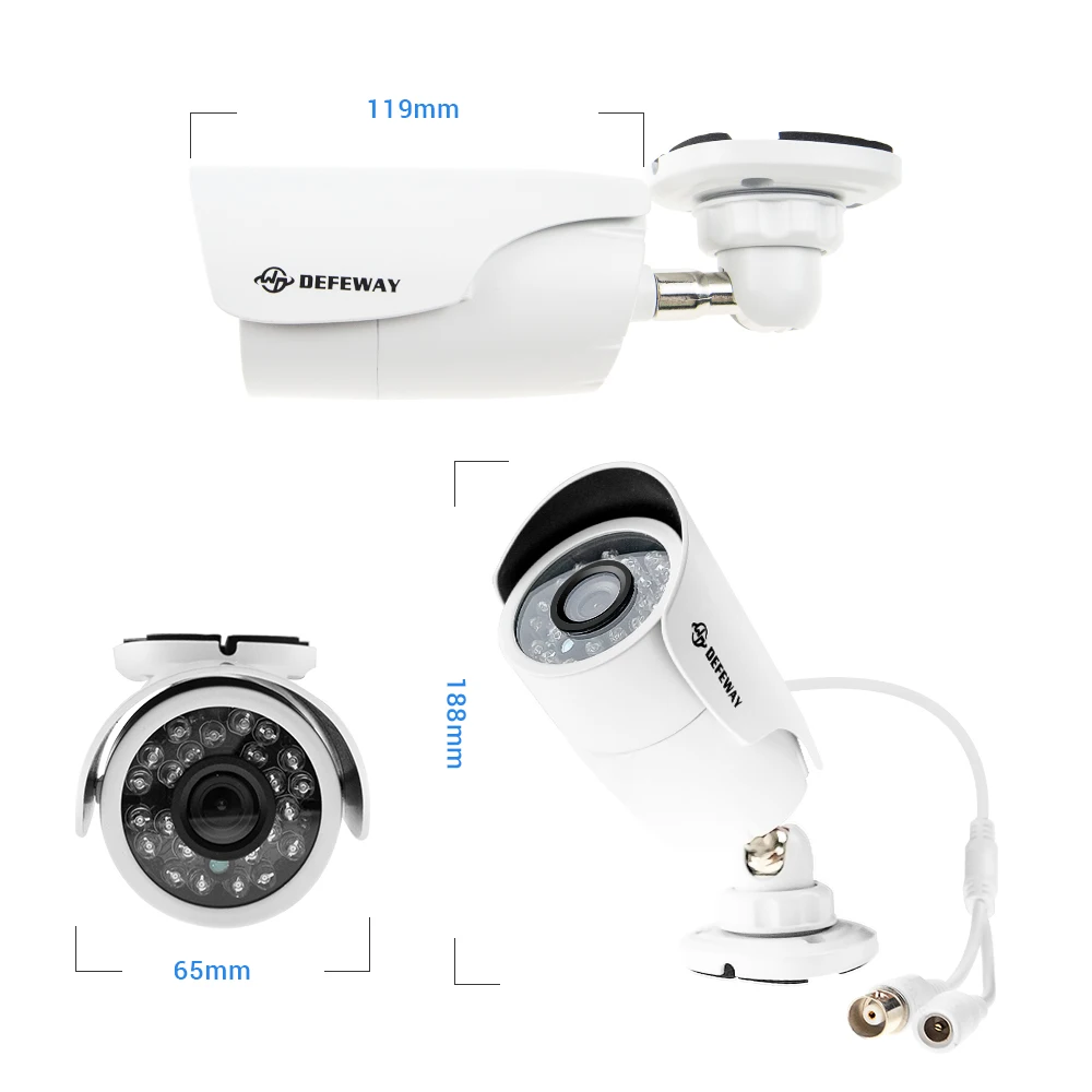 Defeway видеонаблюдение 1080P HD 8 CH CCTV система 2000TVL наружная камера безопасности с защитой от атмосферных воздействий s 4 шт CCTV камера для дома