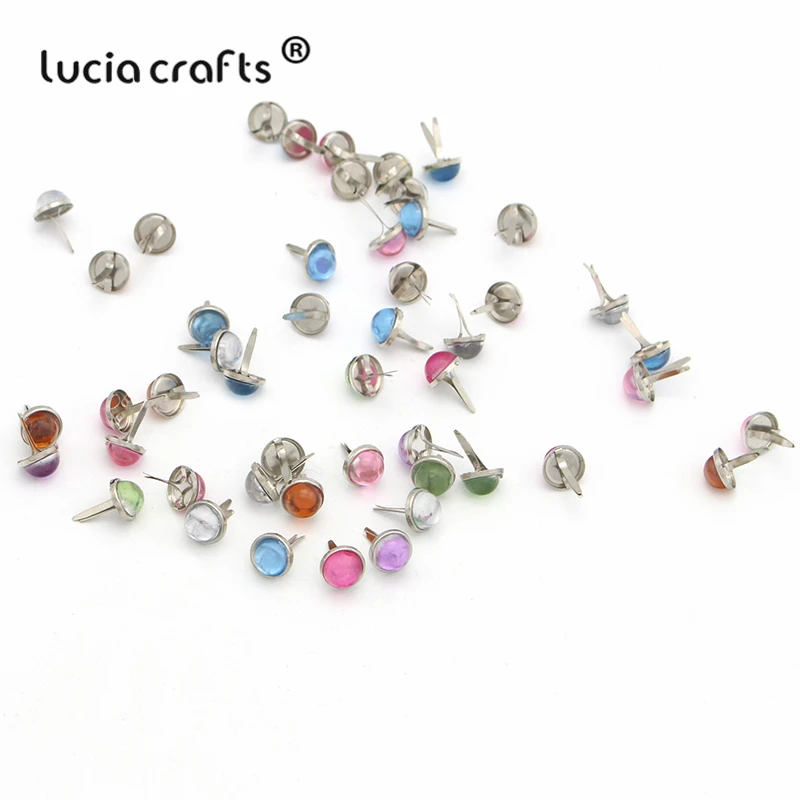 Lucia crafts 12 шт/24 шт 8 мм круглые стразы штифтики для скрапбукинга, украшение из металла DIY декоративные аксессуары G0913