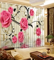 3d curtain print 3d blackout curtains for living bedding room drapes cotinas pink flower plaid window blackout shade curtains