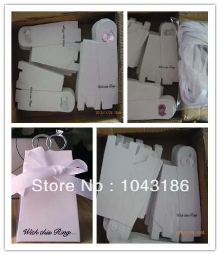 Free shipping 100pcs/lot as candy box for favor box--With this Ring Elegant Icon Favor Box (Blue)-(100pcs/lot) | Дом и сад