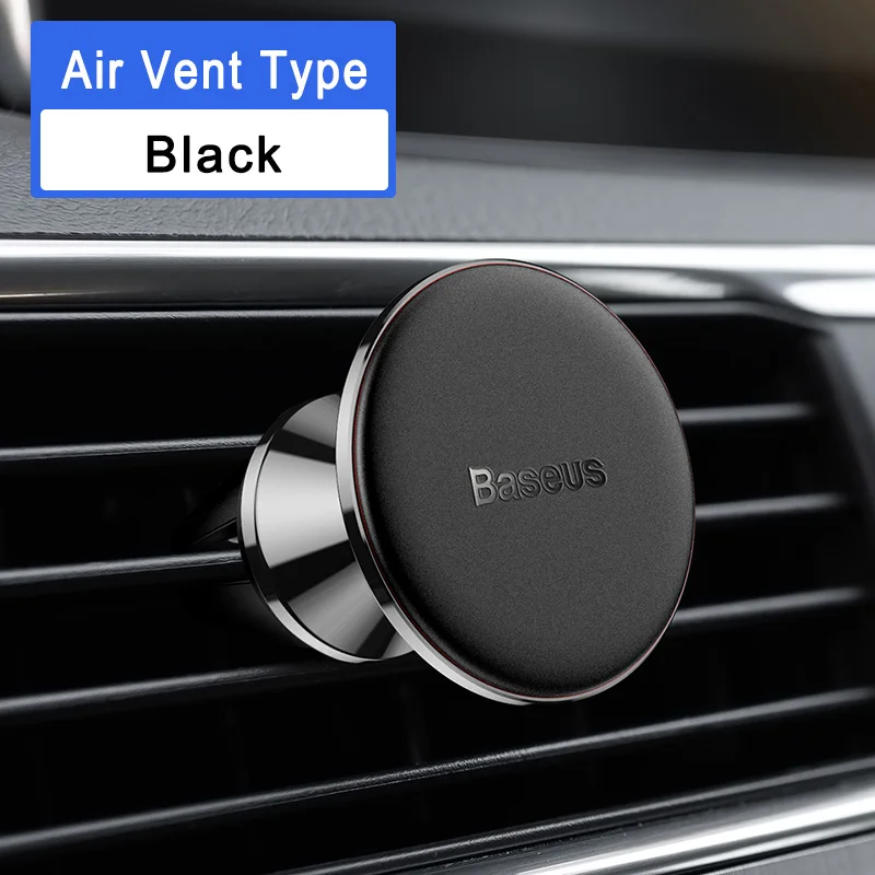 BLACK Baseus Универсальный Автомобильный держатель для телефона 360 градусов gps магнитный держатель для мобильного телефона для iPhone X 8 samsung держатель для крепления на вентиляционное отверстие - Цвет: BLACK