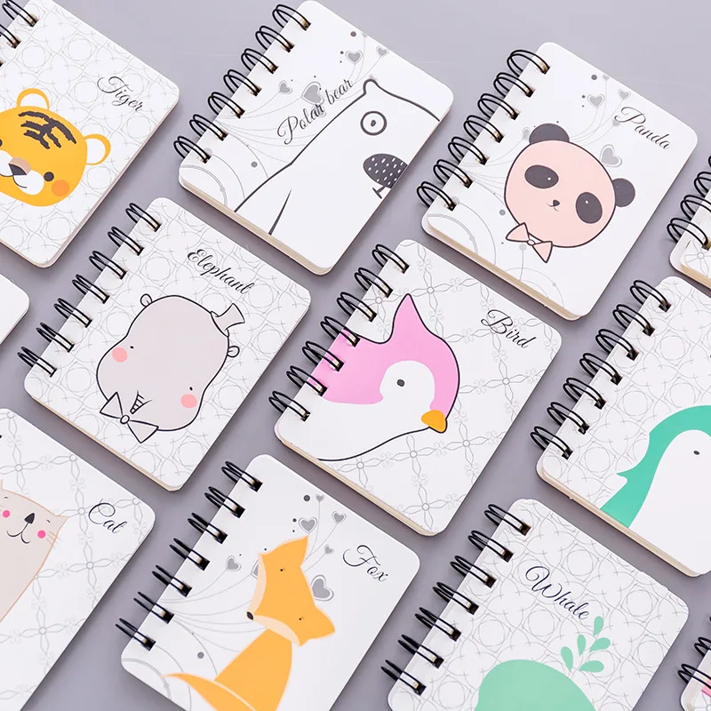 Cute Pocket book Mini coil notebook Kawaii Animal notepad 80 sheet Blank paper memo agenda Diary Stationery Office School 01720