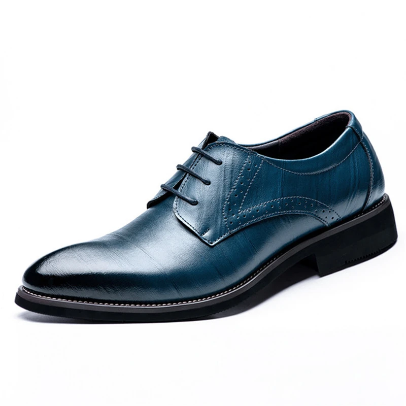 Men Luxury Leather Working Dress Shoes Male Italian Eurpean Style Pointed Toe Elegant Business Formal AA51523 | Обувь