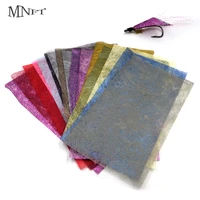 mnft 8pcs fly tying wing material web flash foil 14x27cm waterproof plastic mesh film caddis fly insect wing tying material