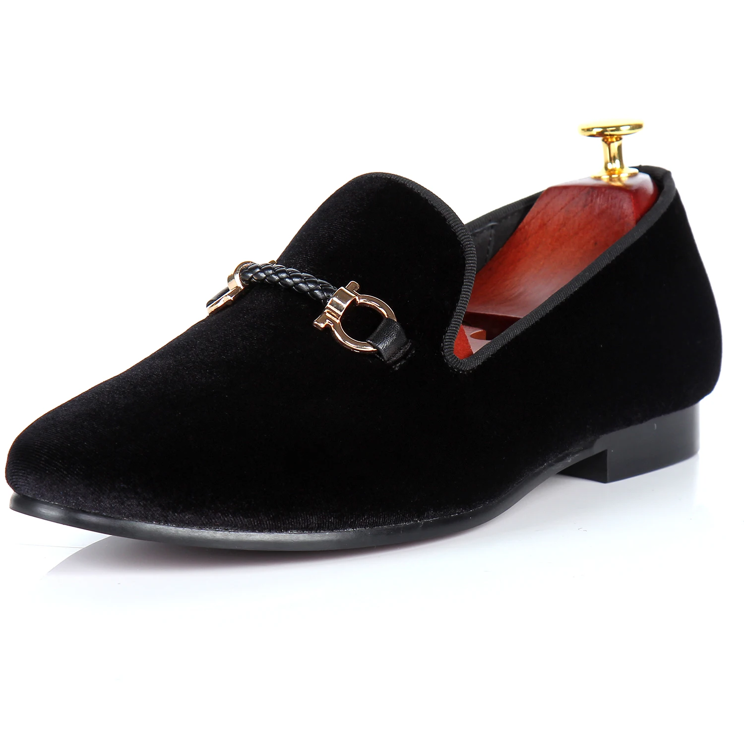 Harpelunde Men Flats Woven Rope Buckle Loafers Black Velvet Casual Shoes Size 7-14 | Обувь