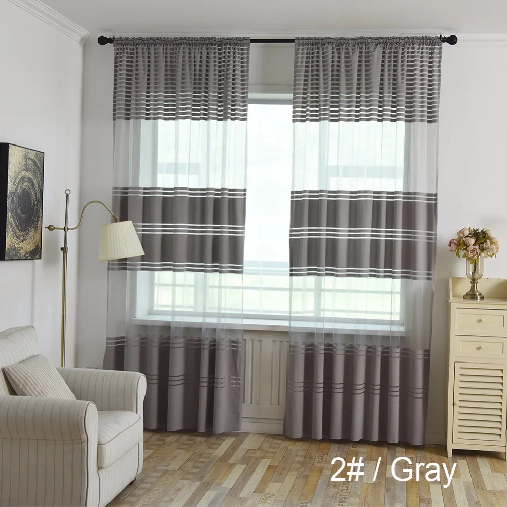 Занавески на окно в клетку для дома спальни гостиной Декор полупрозрачные