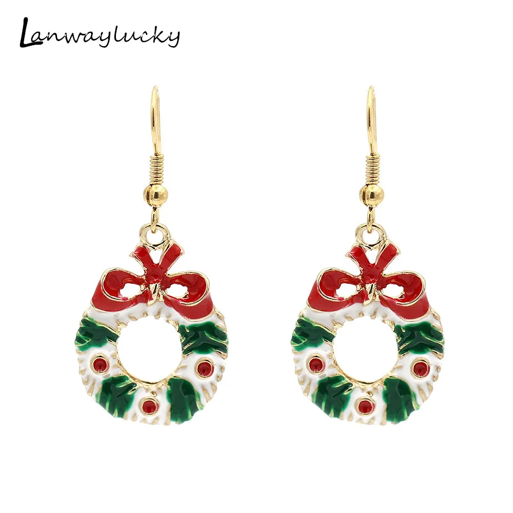 

10pairs/lot Alloy Christmas Drop Earrings Fashion Women Jewelry Charm Gift For Christmas New Year Rhinestone Santa Claus Eardrop