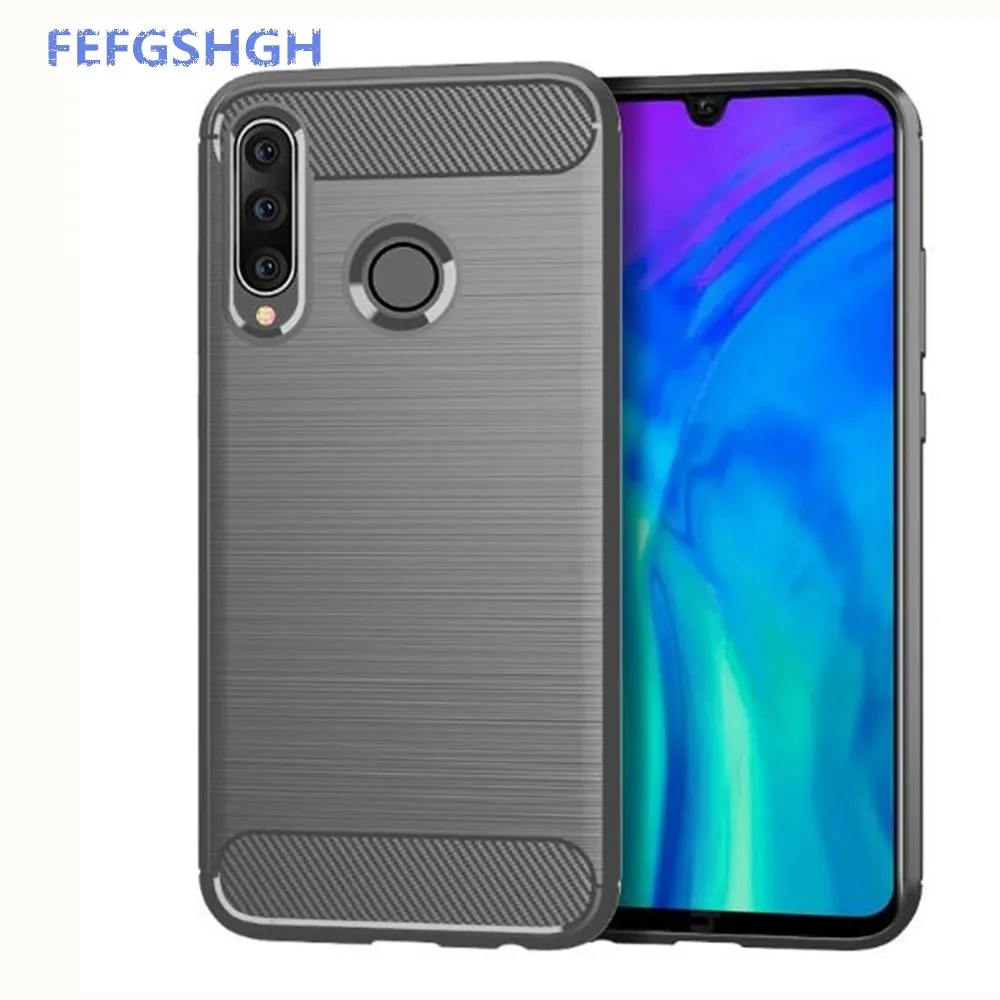 Чехол для Huawei Honor 20 Pro мягкий силиконовый матовый чехол из углеродного волокна Lite