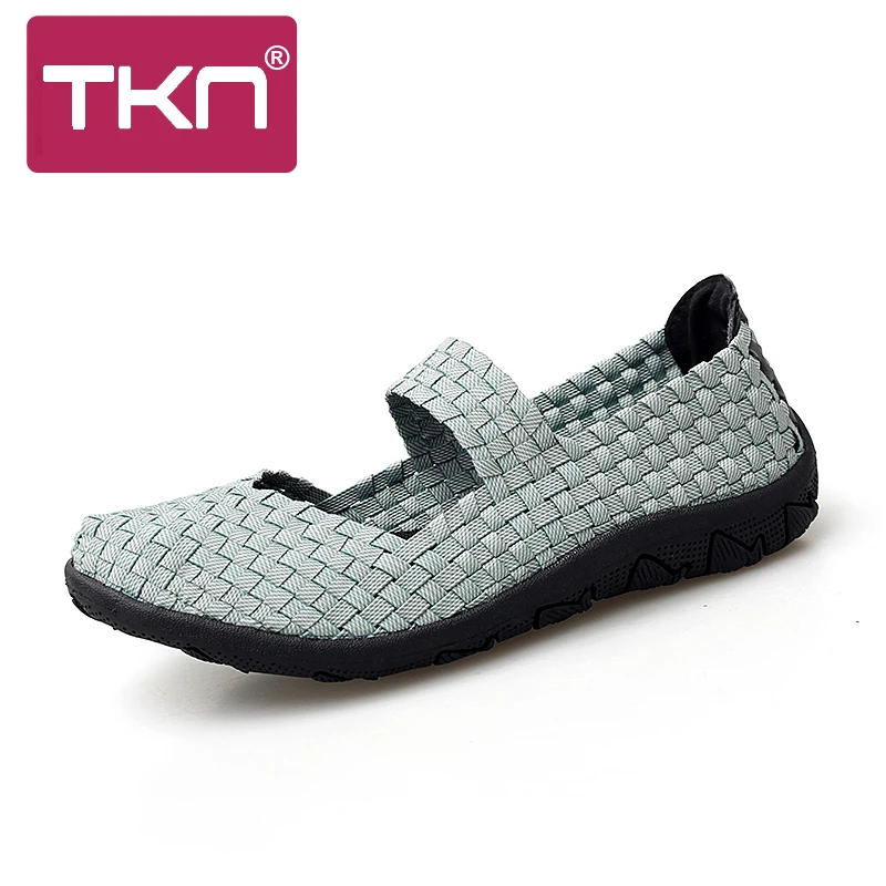 Женские тканые туфли без каблуков повседневные дышащие мокасины ручной работы