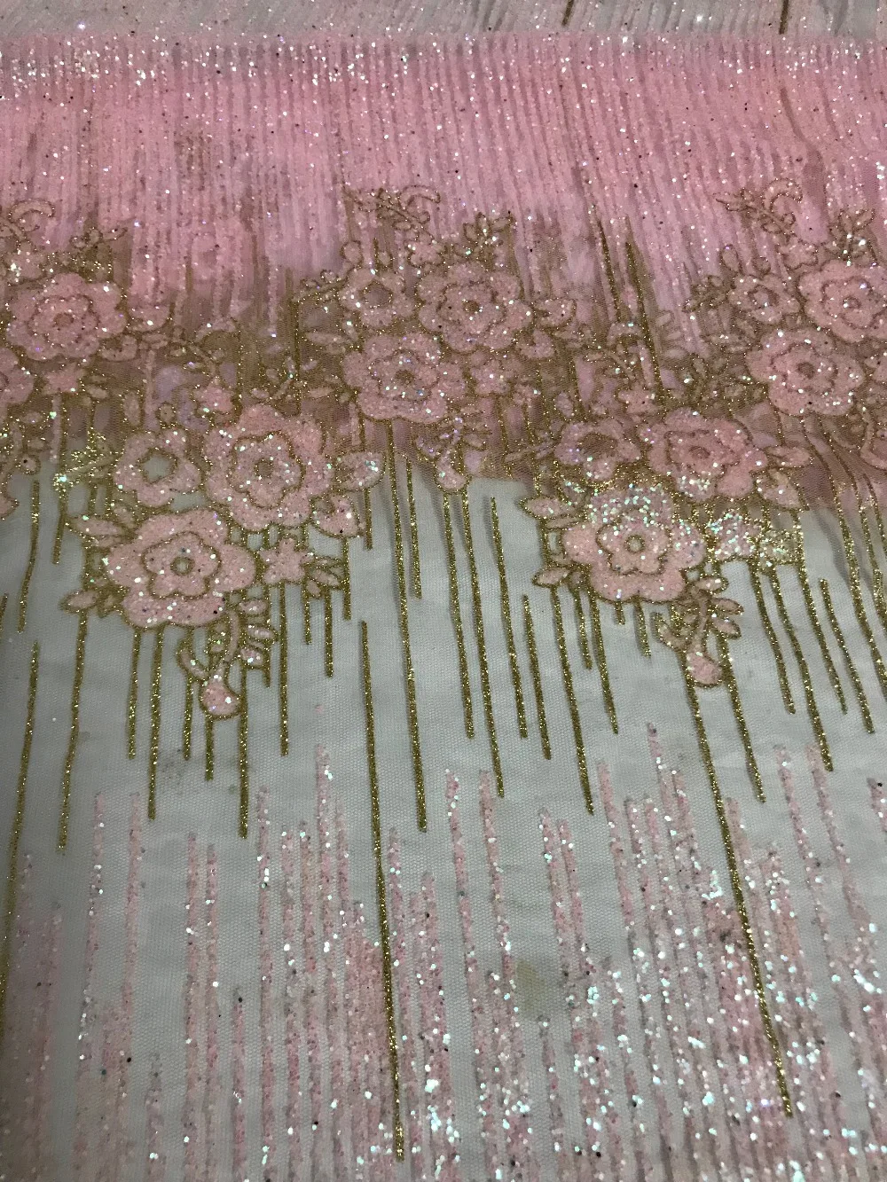 

Popular design ZH-6105 glued glitter embroidery African tulle lace French net fabric embrodery lace fabric for dress