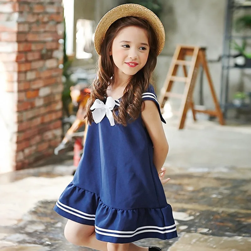 Хлопковое платье без рукавов для девочек Летние Детские платья выпускного