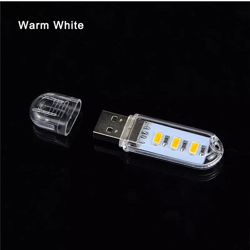 20 шт./лот 3 светодиода 8 светодиодов мини USB ночник настольная лампа для чтения