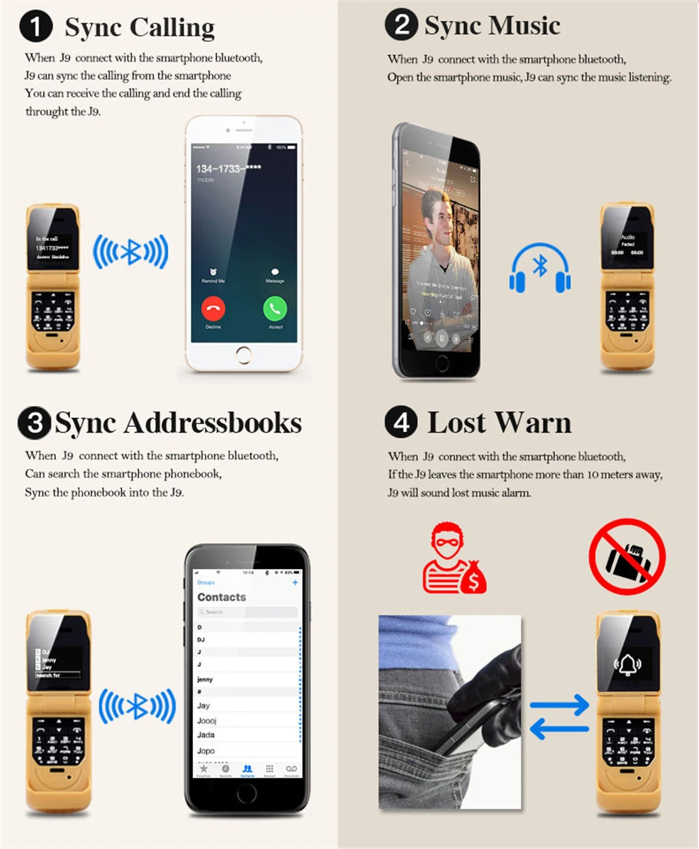 Супер мини флип мобильные телефоны беспроводной Bluetooth Dialer handsfree Мобильный телефон