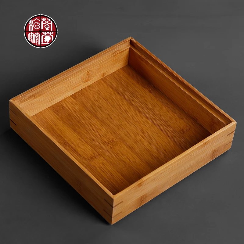 Четыре угловых чайных пакетика чайный поднос с крышкой набор кунг фу бамбуковый