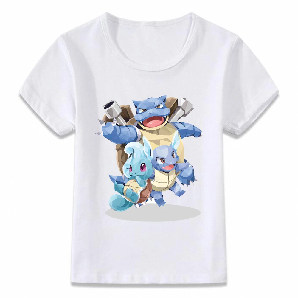 Детская одежда футболка Pokemon Эволюция Пикачу Сквиртл футболка Чаризард для мальчиков и девочек рубашки для малышей футболка