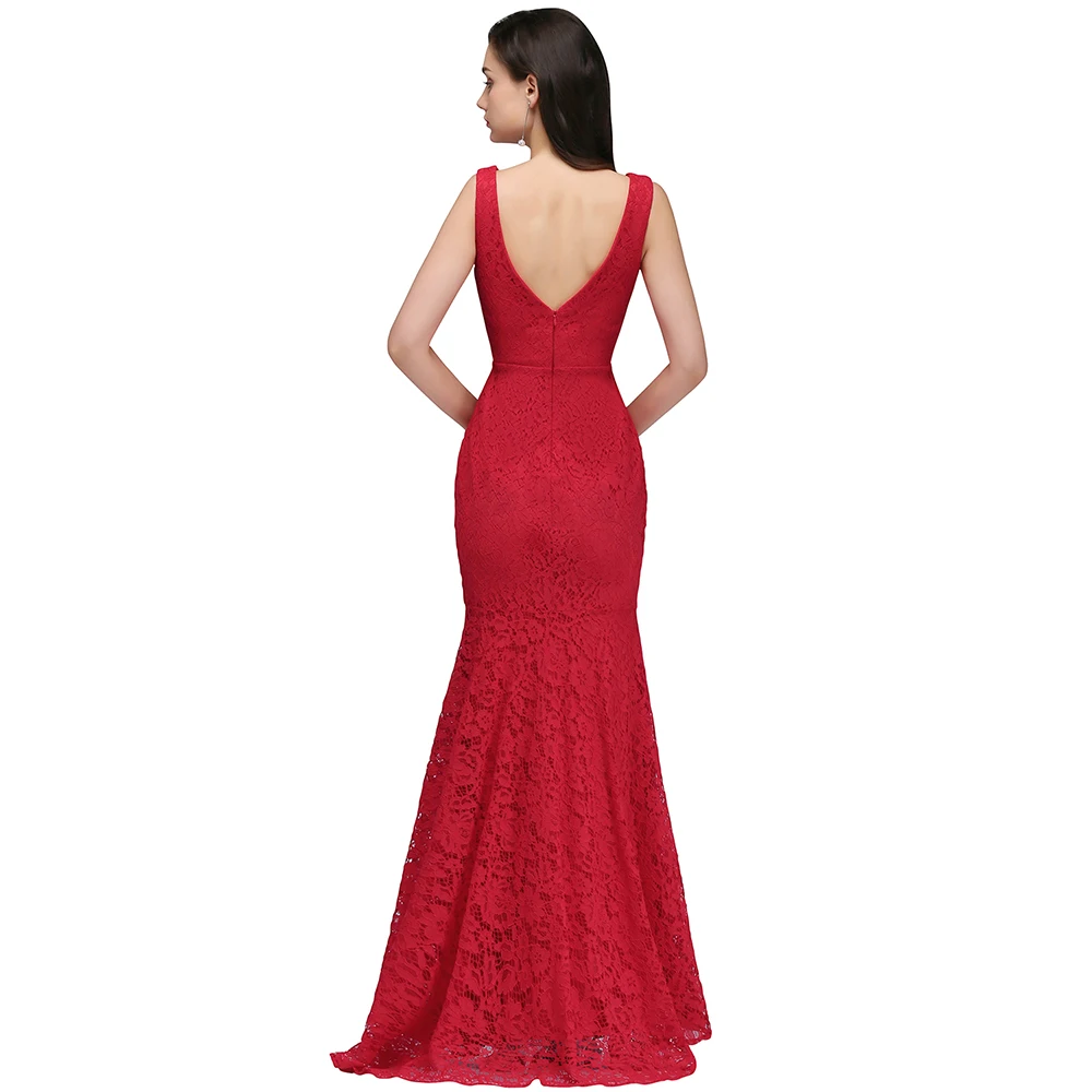 Robe de fille d'honneur Дешевое бордовое кружевное платье русалки пикантные платья
