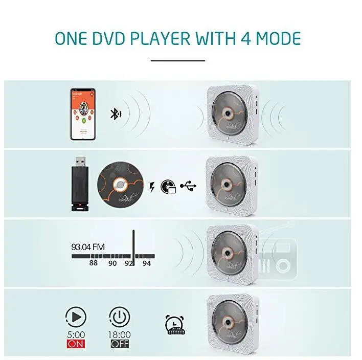 Dvd плеер Kustron с выходом HDMI 1080P для ТВ проигрывает dvd диски и компакт потяните
