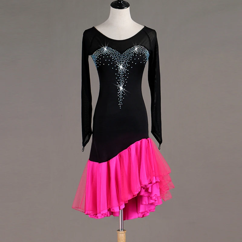 Женское платье для латиноамериканских танцев с бахромой соревнований костюмы