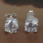E096, оптовая продажа, посеребренные серьги, серебряные модные украшения, круглые хрустальные серьгиavmajmtase