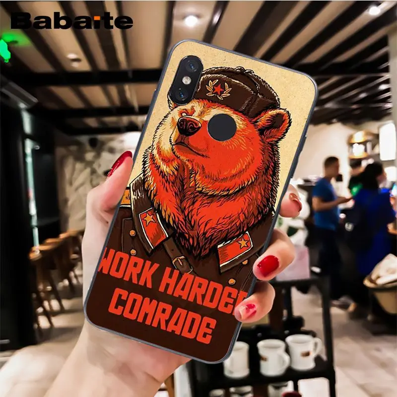 Babaite для русской зимы; медведь чехол для телефона чехол для Xiaomi MiA1 A2 lite F1 Redmi8 6A 4X 5Plus S2 Note7 8Pro 5A 7A