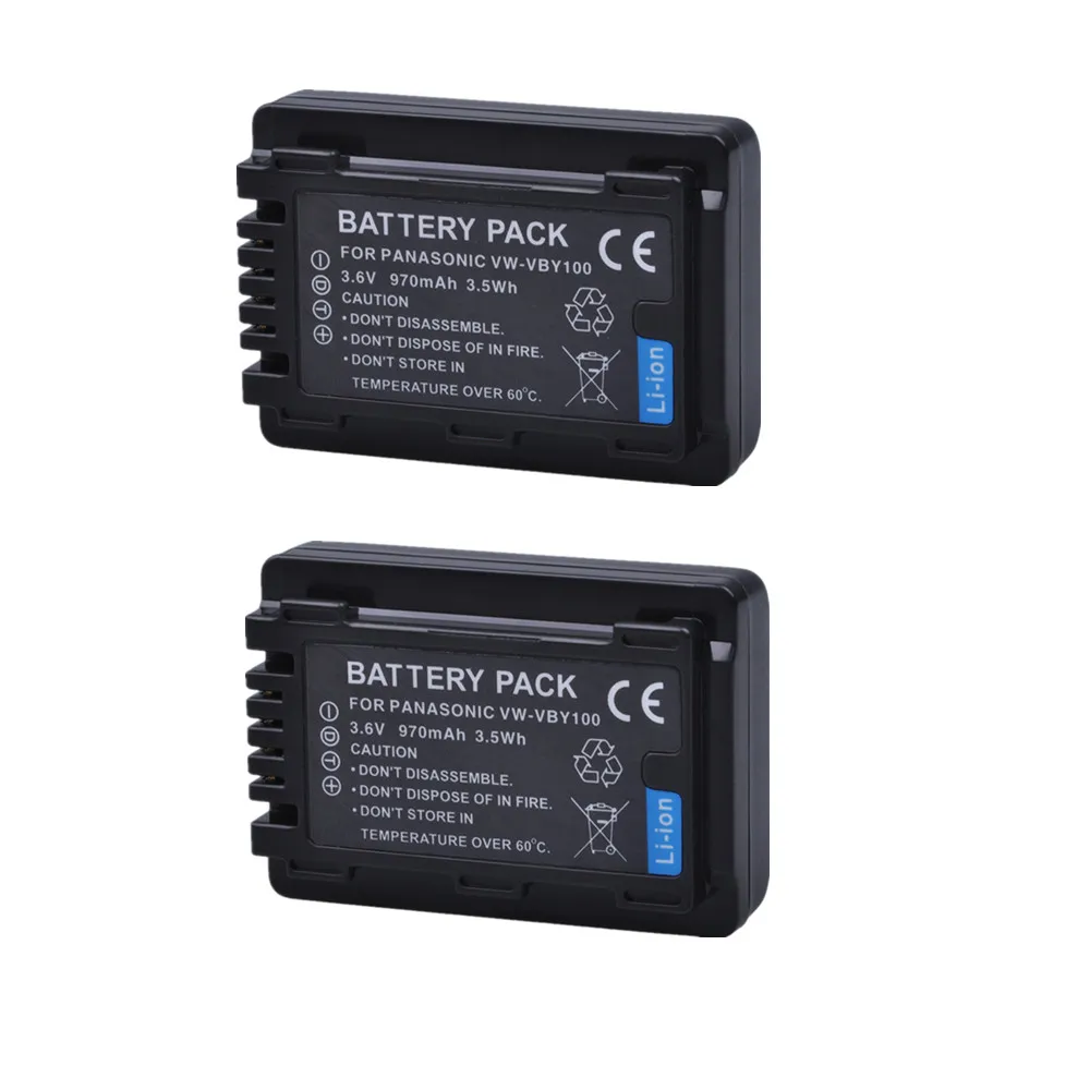 

Batmax 2pc VW-VBY100 VBY100 Camera Li-ion Battery for Panasonic HC-V201 HC-V110 HC-V110GK HC-V110K HC-V110P