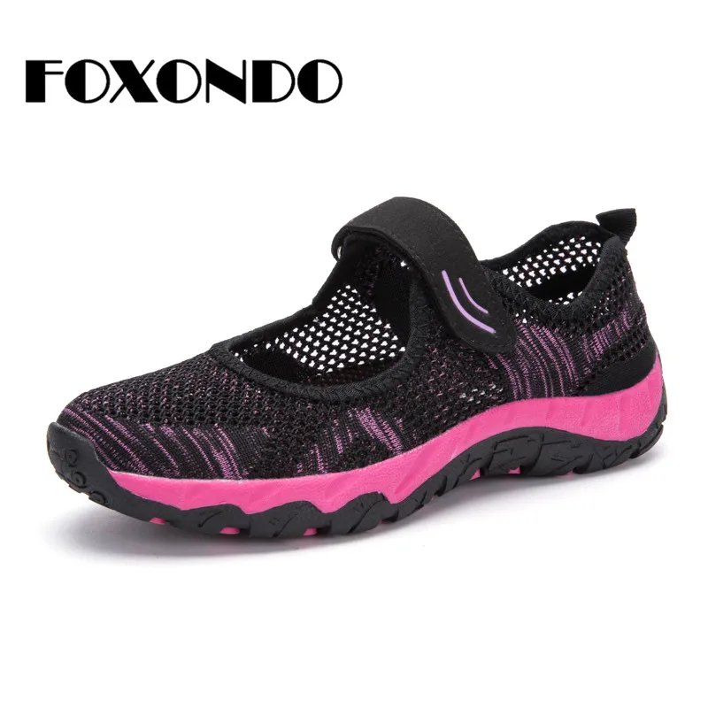 FOXONDO 2019 Summer New Fashion Women Breathable Casual Sneakers Shoes Slip On Platform Walking Flat | Обувь