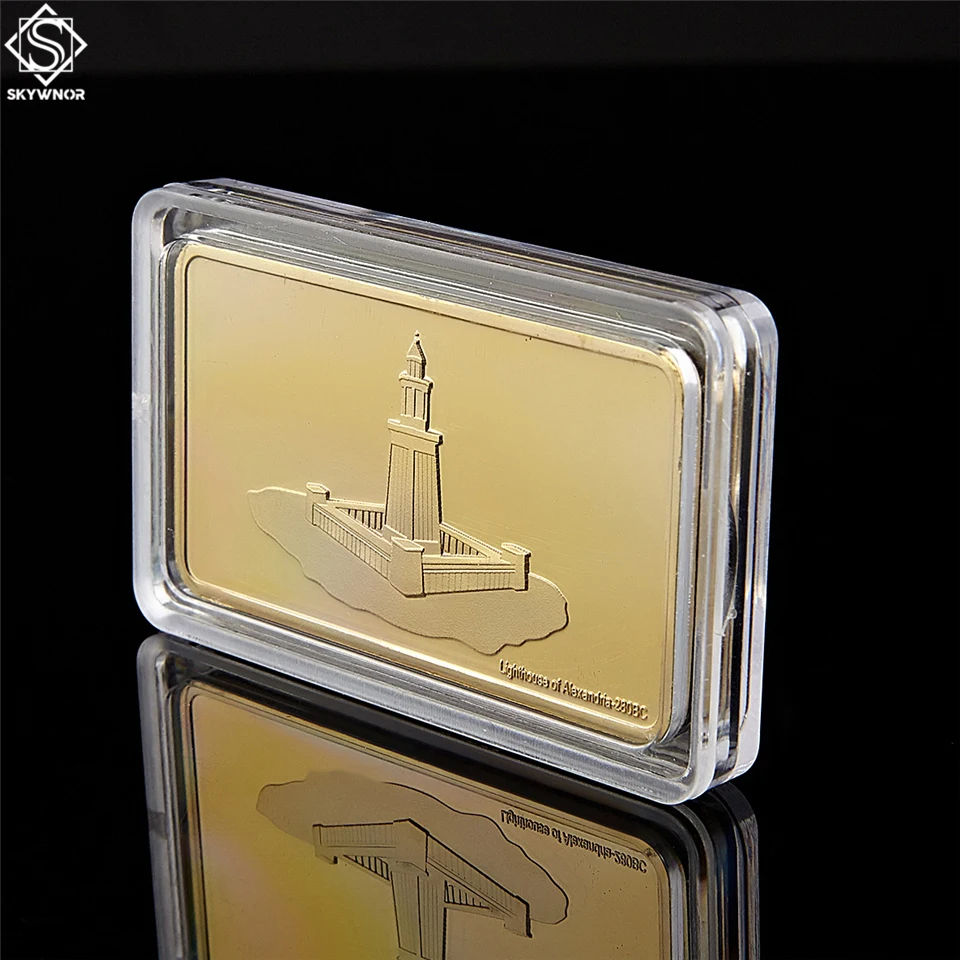 Золотой плакированный и покрытый бар 7 древний чудо сувенир антикварная копия