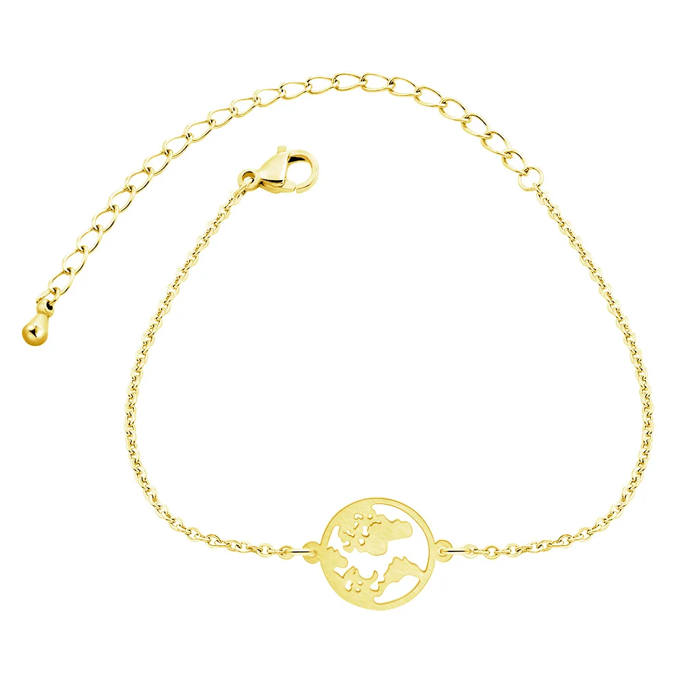 Женский браслет с подвеской в виде дисковой монеты цепочка из нержавеющей стали