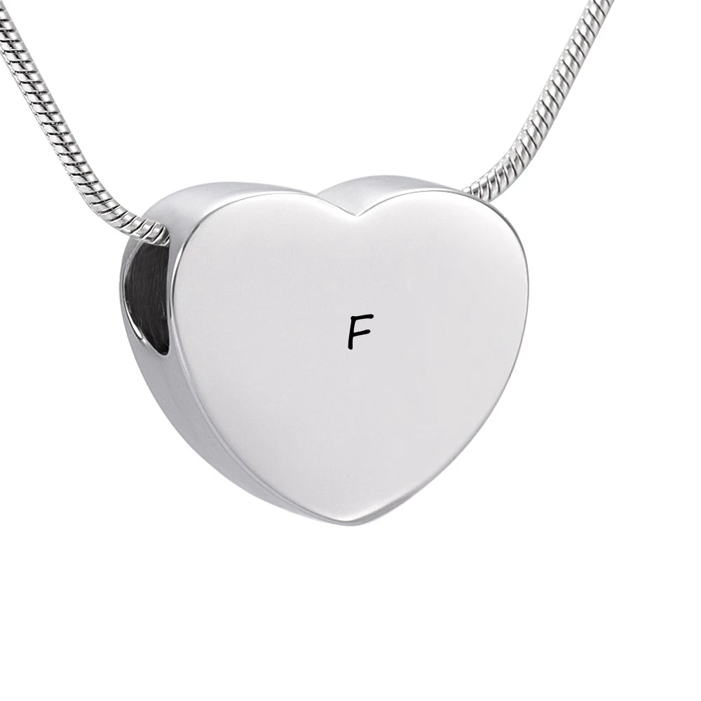 

LKJ9942 Custom Engraving Letter/Words/Text/Name/Date Mini Heart Cremation Urn for Ashes Keepsake Human Fashion Memorial Necklace