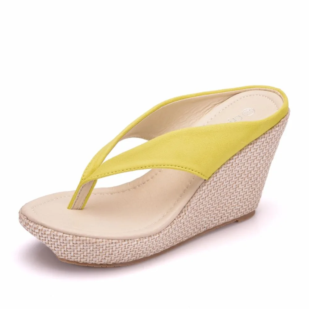 Королевские летние сандалии на танкетке в богемном стиле со стразами; шлепанцы; вьетнамки на танкетке; Вьетнамки; Sandalias Plataforma bancas