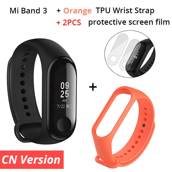 Add Orange Strap Xiaomi mi-браслет 3 mi Band 3 мгновенное сообщение каллид водонепроницаемый OLED сенсорный экран mi band 3 mi Band 2 Up Smart Xiao mi Band - Цвет: Add Orange Strap